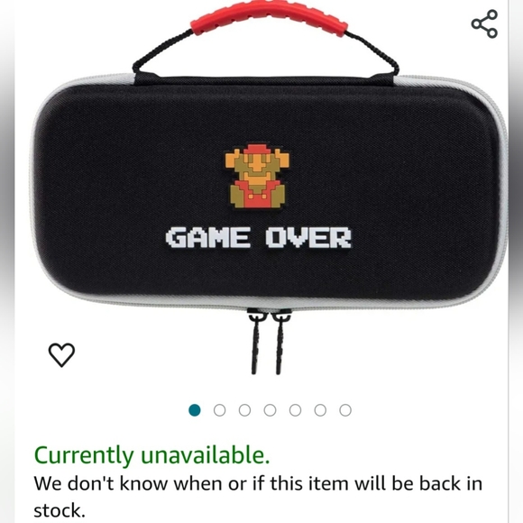 Nintendo Switch Protection Travel Case 8-Bit  Retro Never Used New "Game Over" - Picture 8 of 8